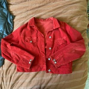 Rare Red Brandy Melville Corduroy Jacket